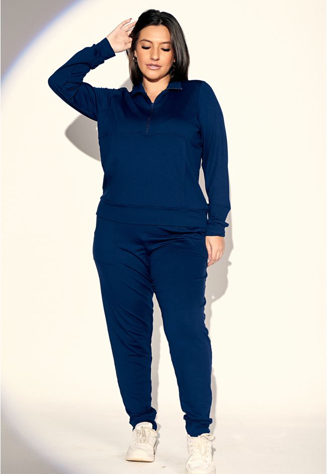 Conjunto Frelith Com Ziper e Recortes - MARINHO - FRELITH