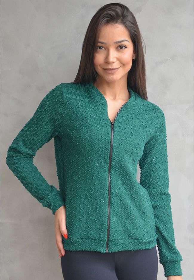 Jaqueta Frelith em Tricot Paetê - VERDE - FRELITH