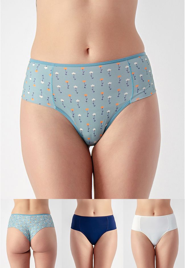 Kit 3 Fios Frelith Floral Marinho e Marfim - ESTAM... - FRELITH