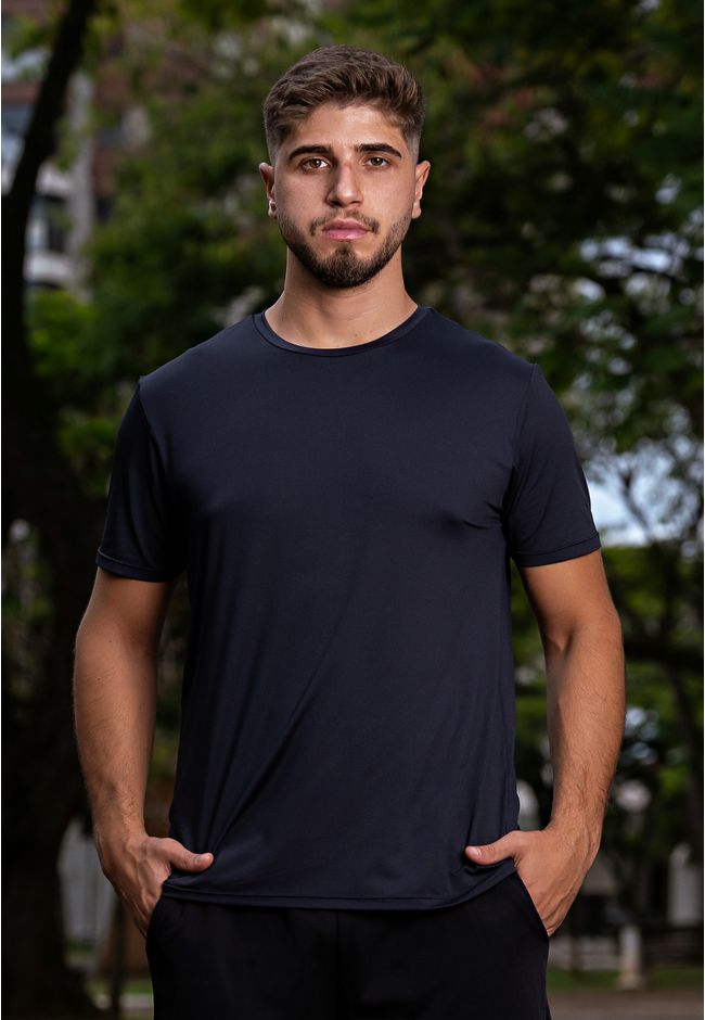 Camiseta Masculina Frelith Básica Crepe - PRETO - FRELITH