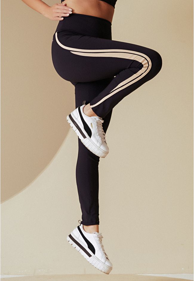 Legging Fitness Frelith com Recorte e Viés - PRETO - FRELITH