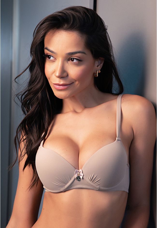 Sutiã Base Larga Franzido Frelith Básico - CHOCOLA... - FRELITH