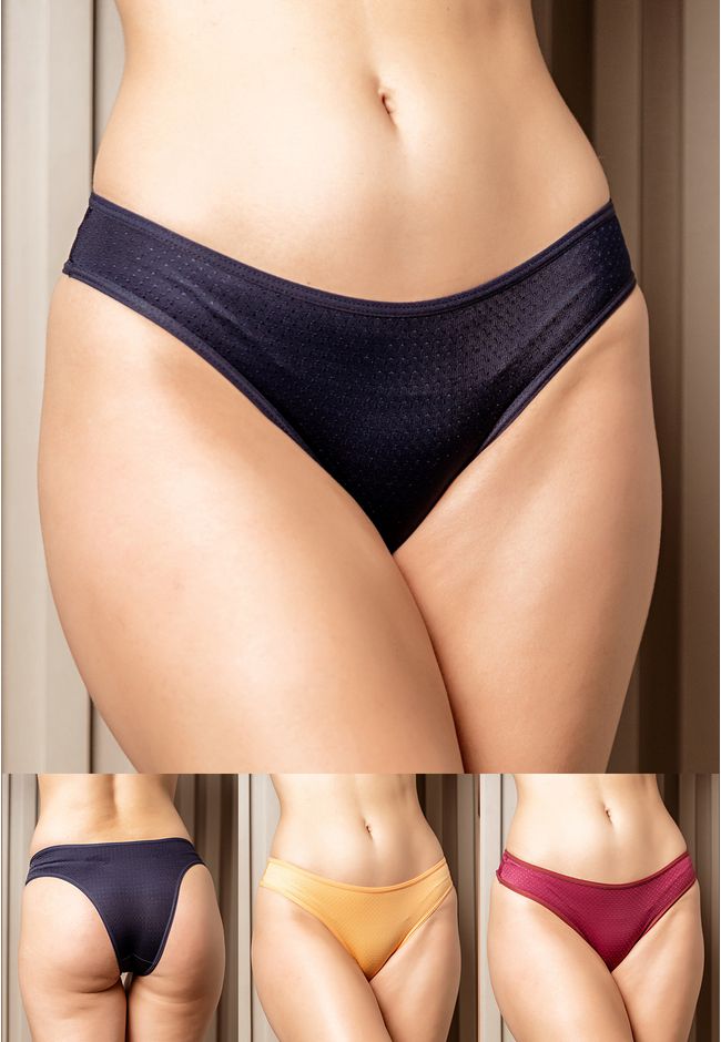 KIT COM 3 CALCINHAS MARINHO, TNTO E LARANJA - DIVE... - FRELITH