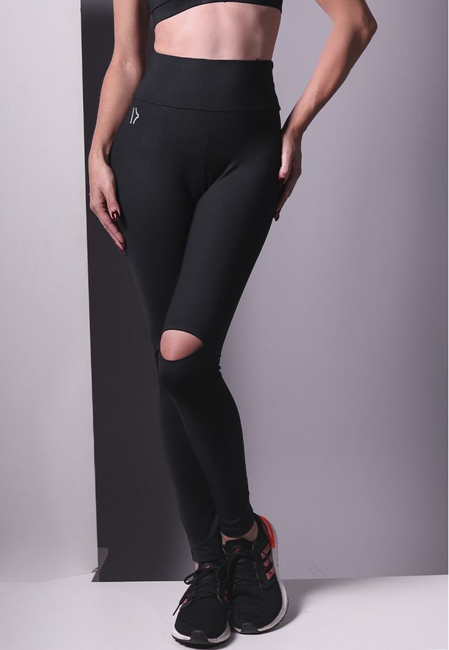 Calça Fitness Frelith Lisa com Abertura nos Joelho... - FRELITH