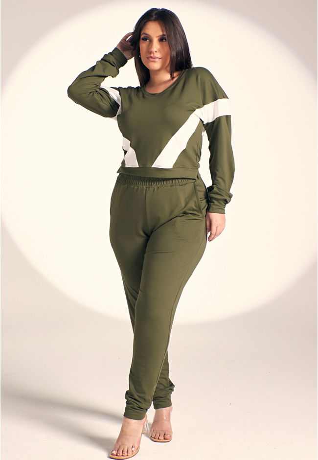 Conjunto Frelith com Recortes Diagonais - VERDE - FRELITH