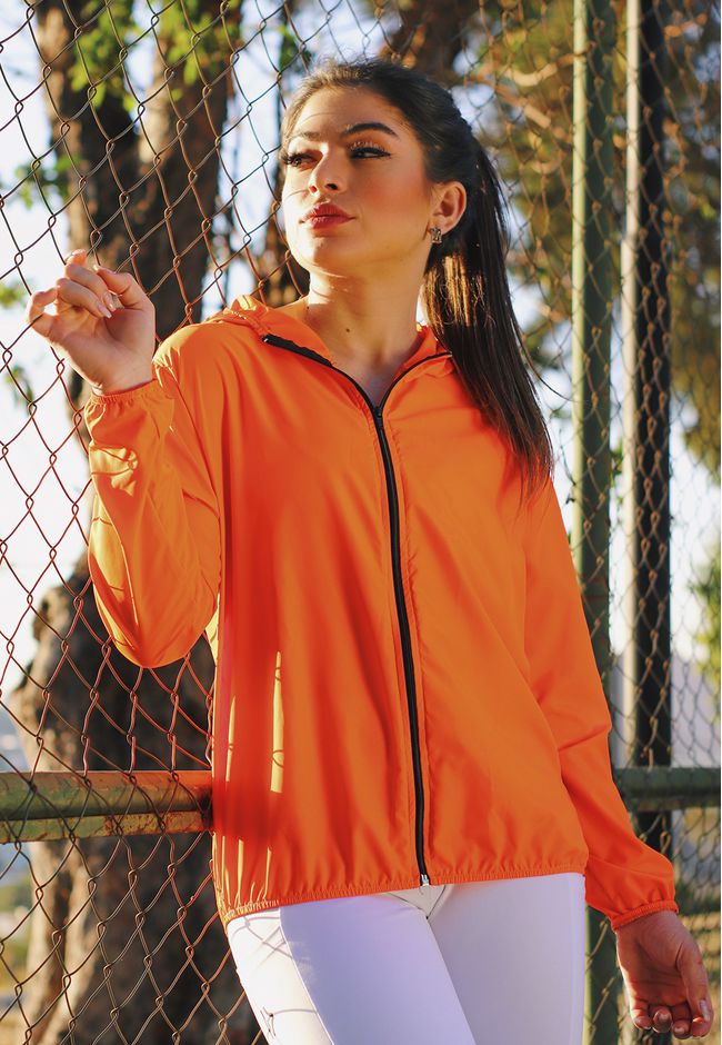 Jaqueta Fitness Frelith Corta Vento Lisa - LARANJA... - FRELITH