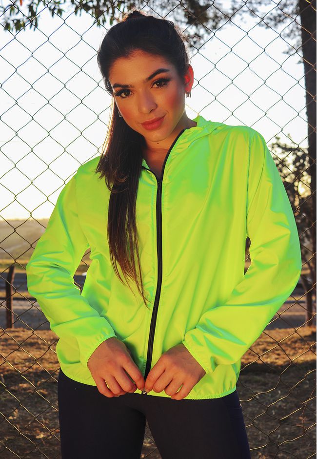Jaqueta Fitness Frelith Corta Vento Lisa - VERDE N... - FRELITH