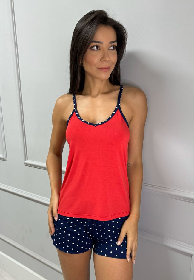 Pijama Verão Frelith Poá - ESTAMPADA - FRELITH