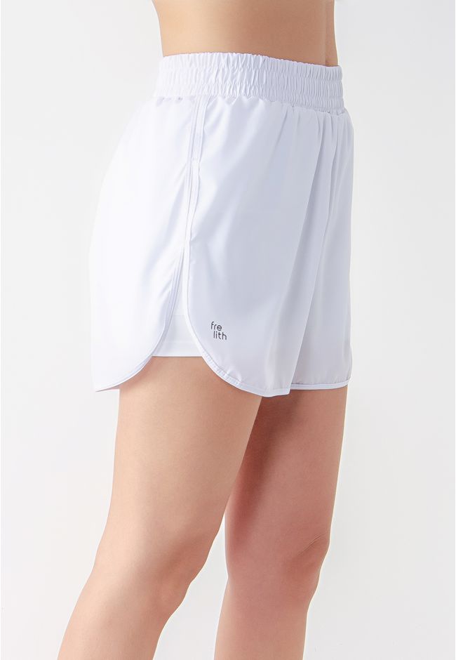 Short Fitness Frelith Tactel 2 em 1 - BRANCO - FRELITH