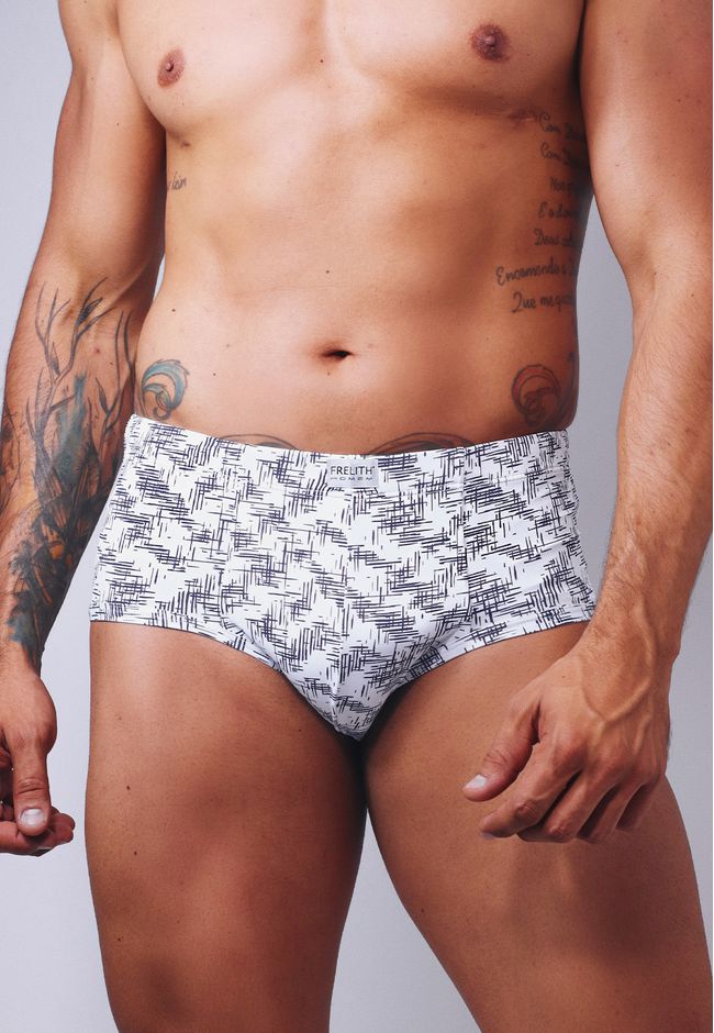 Slip Frelith Rabiscos Xadrez - ESTAMPADA - FRELITH