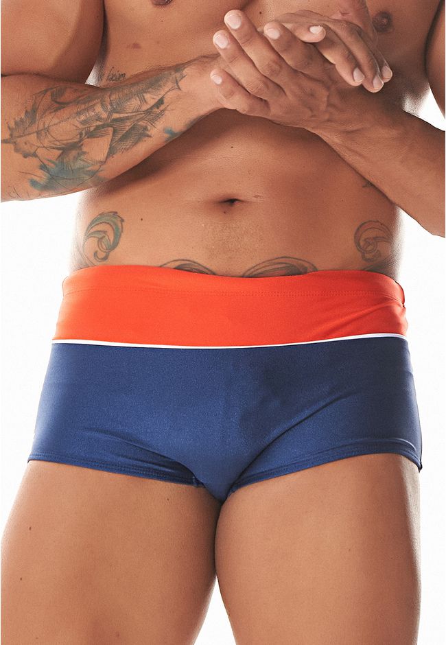 Sungão Frelith Marinho com Recorte Laranja Escuro ... - FRELITH