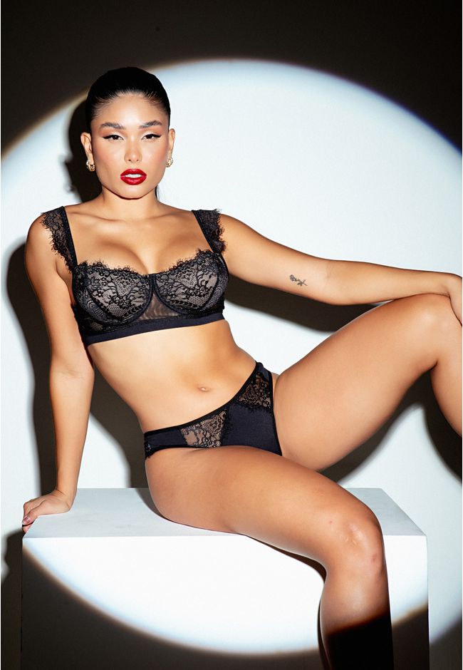 Conjunto Frelith Sem Bojo em Renda - PRETO - FRELITH