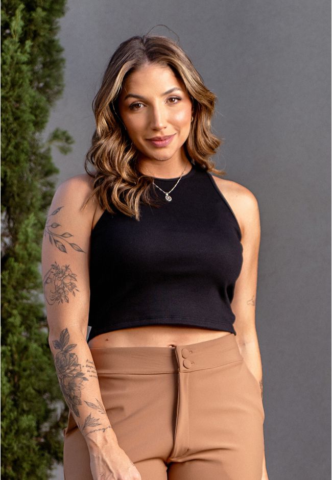 Cropped Regata Ribana - PRETO - FRELITH