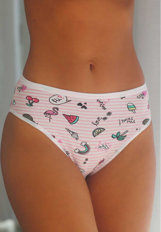 Kit 3 Calcinhas Desenhos, Rosa e Branca em Cotton ... - FRELITH