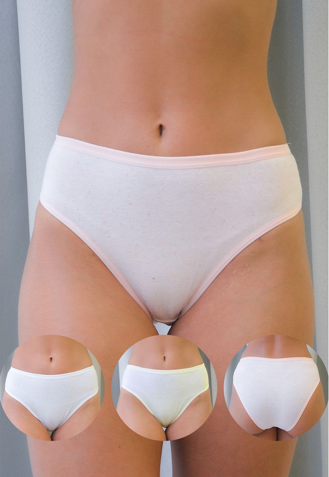 Kit 3 Calcinhas Frelith Marfim Branco e Rosa em Co... - FRELITH