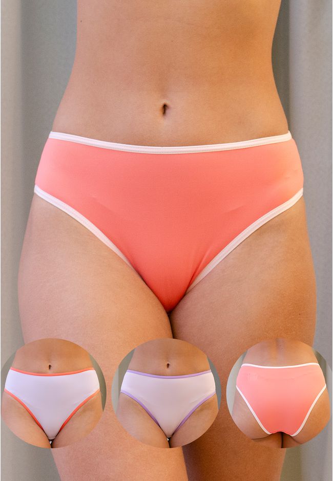 Kit 3 Calcinhas Frelith Viés Color - DIVERSOS - FRELITH