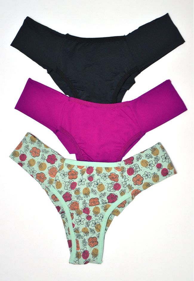 Kit 3 Fios Floraqua, Azul Marinho e Pink Escuro em... - FRELITH