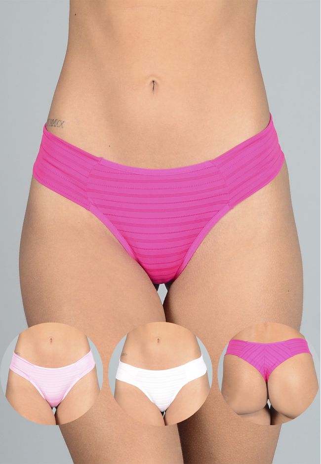 Kit 3 Fios Pink, Rosa Médio e Rosa Bebê em Microfi... - FRELITH