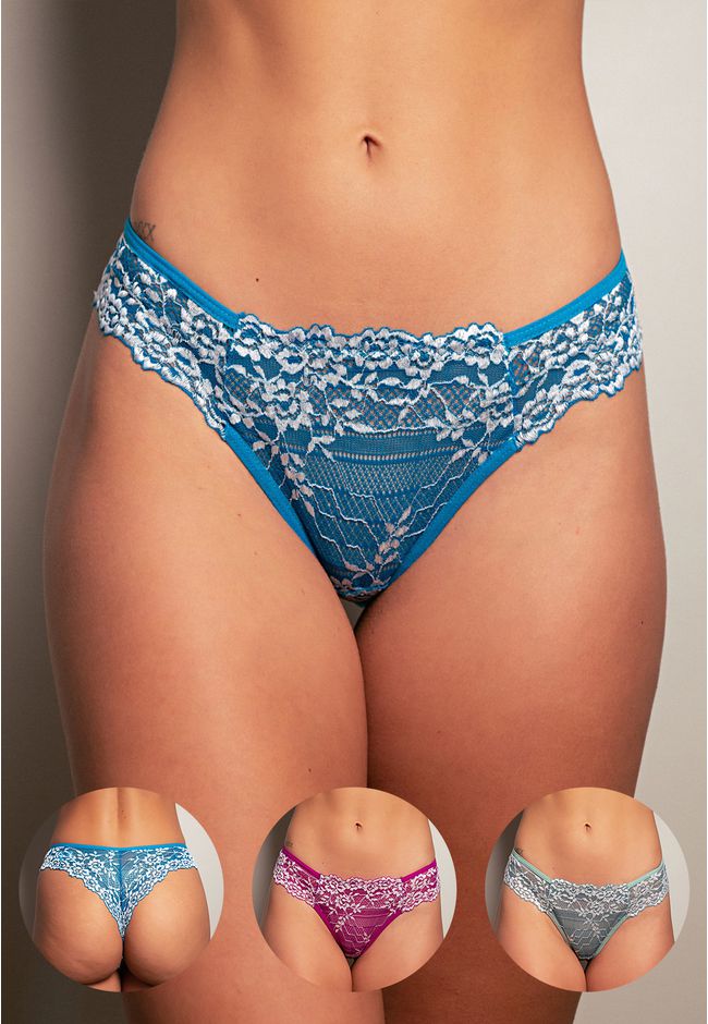 Kit 3 Fios Frelith em Renda Bicolor - DIVERSOS - FRELITH