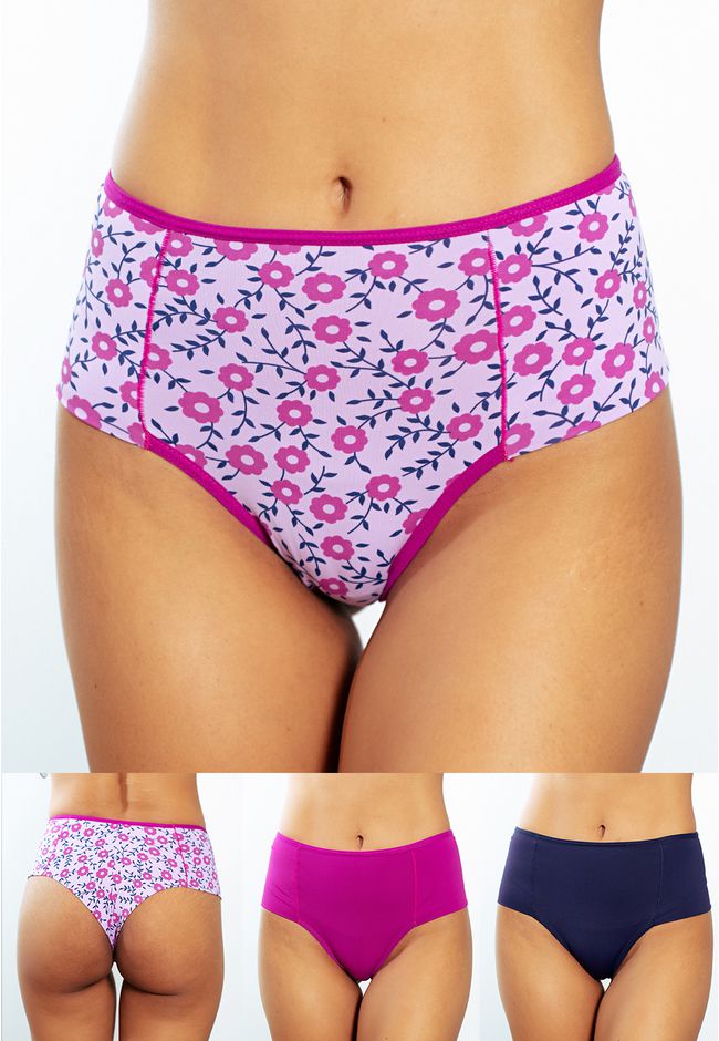 Kit 3 Fios Frelith Floral, Fúcsia e Marinho - ESTA... - FRELITH