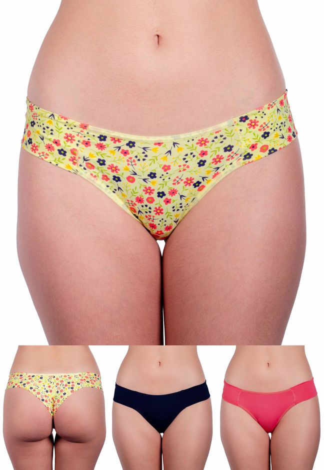 Kit 3 Calcinhas Emily Frelith Floral, Marinho e Pi... - FRELITH