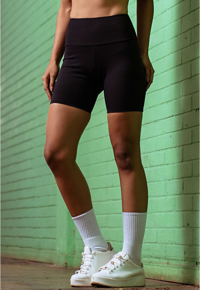 Short Fitness Frelith Trabalhado Impulse - PRETO - FRELITH