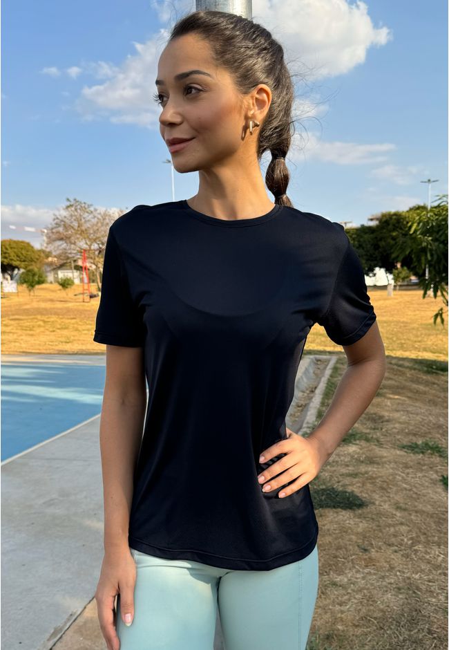 Camisetão Feminina Frelith Básica Crepe - PRETO - FRELITH