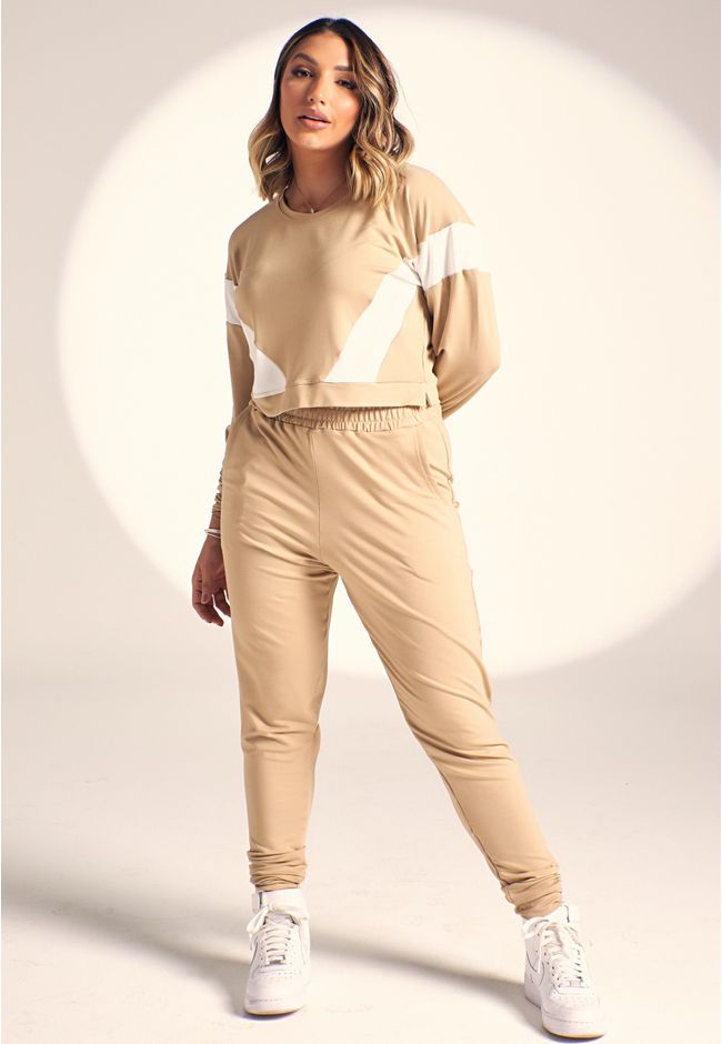 Conjunto Frelith com Recortes Diagonais - BEGE - FRELITH