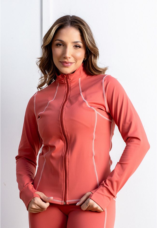 Jaqueta Costura Trançada Frelith - CORAL - FRELITH