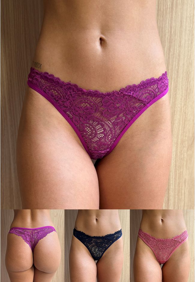 Kit 3 Fios Frelith Roxo Marinho e Rose Escuro - DI... - FRELITH