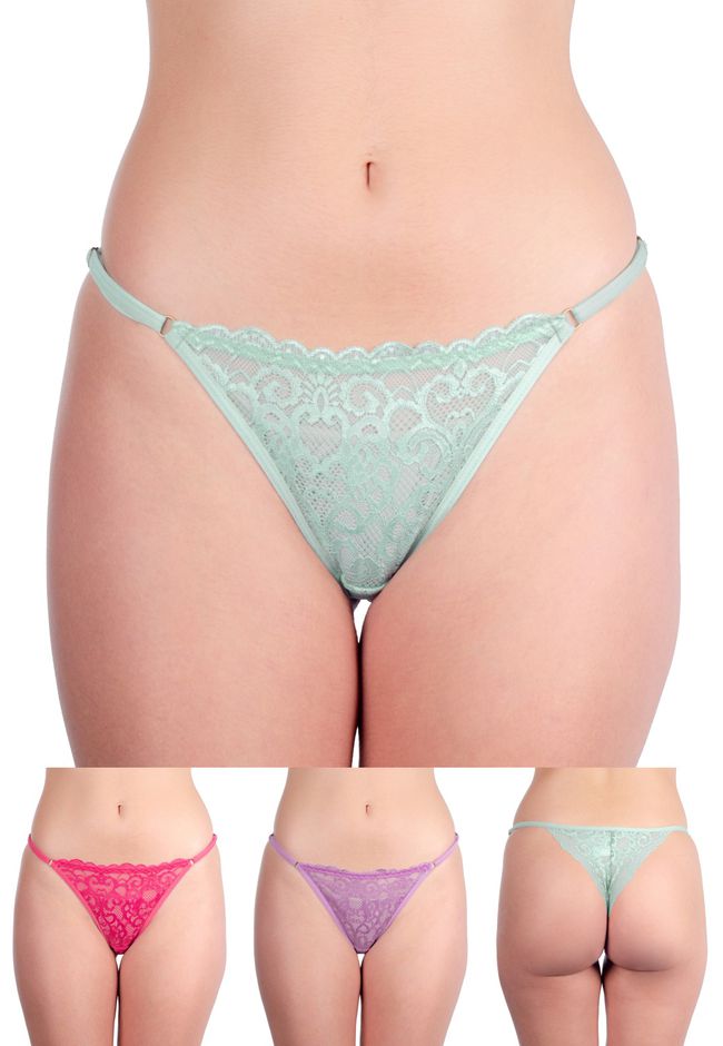 Kit 3 Fios Frelith em Renda Verde, Lilás e Rosa - ... - FRELITH