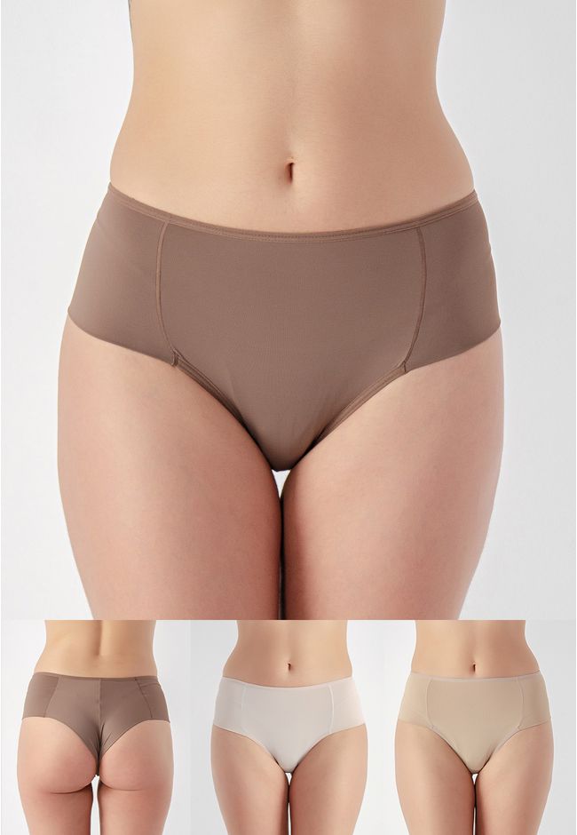 Kit 3 Calcinhas Maya Frelith Base, Castanho e Choc... - FRELITH