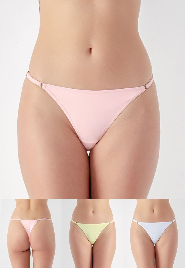 Kit 3 Calcinhas Eloá Frelith Amarela, Coral e Off ... - FRELITH