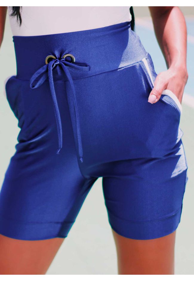 Short Fitness Ilhós Punho Lenatex Liso em Microfib... - FRELITH