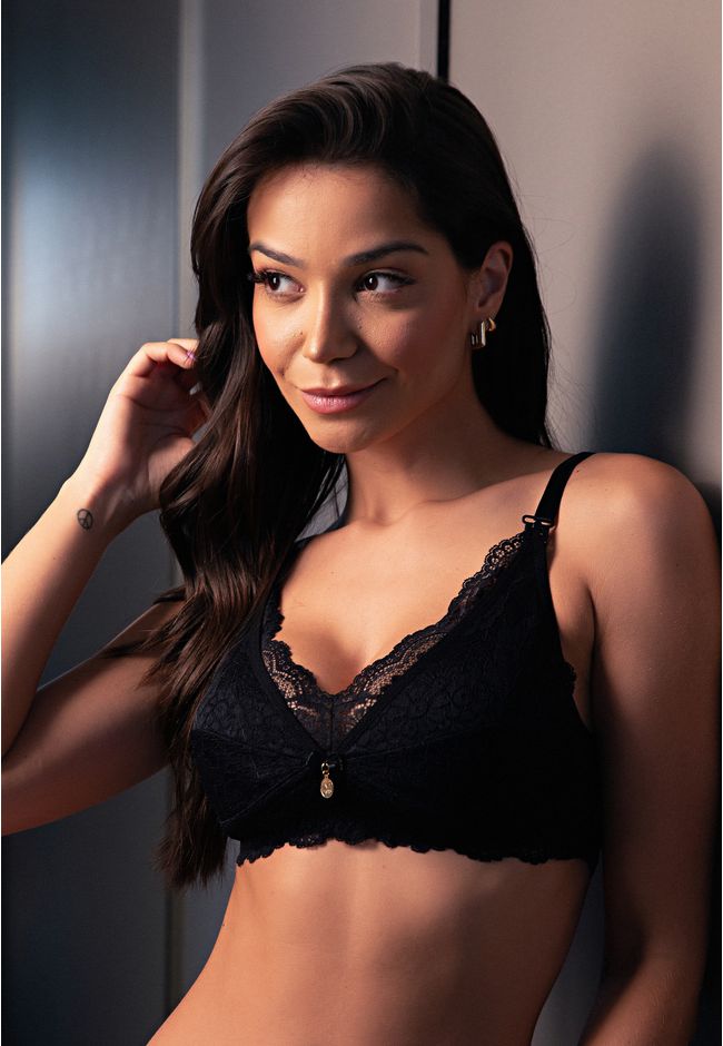 Sutiã Amamentação Frelith em Renda Delicada e Cott... - FRELITH