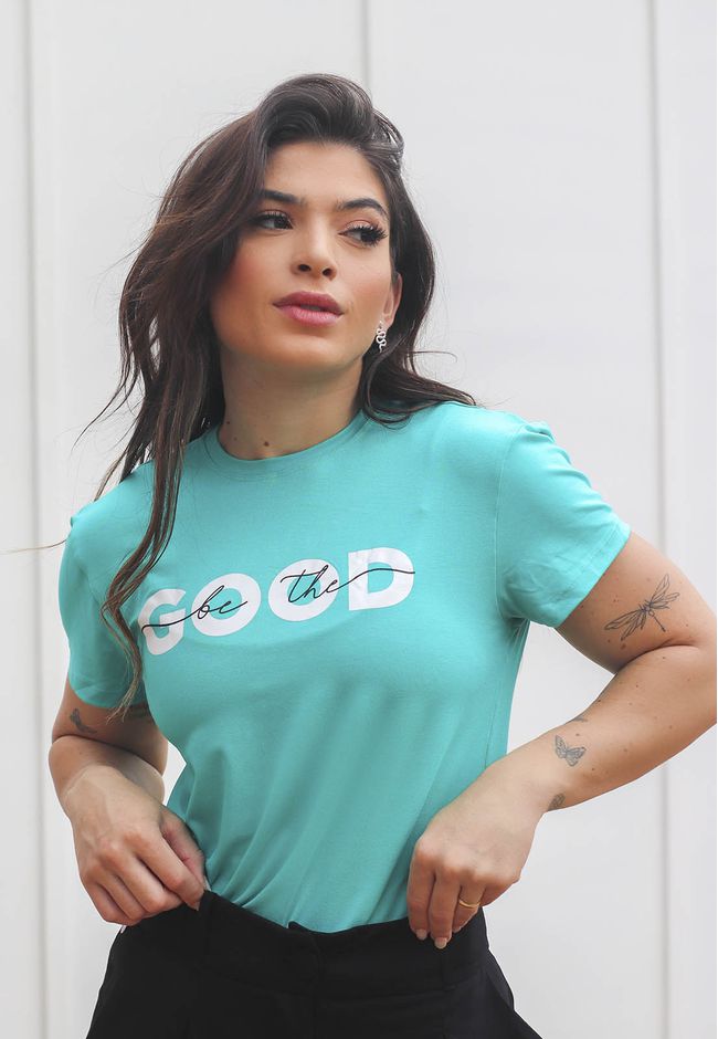 T-Shirt Frelith com Silk Be The Good em Viscolycra... - FRELITH