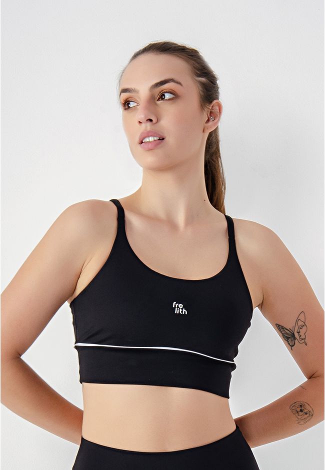 Top Angel Frelith com Filete - PRETO - FRELITH