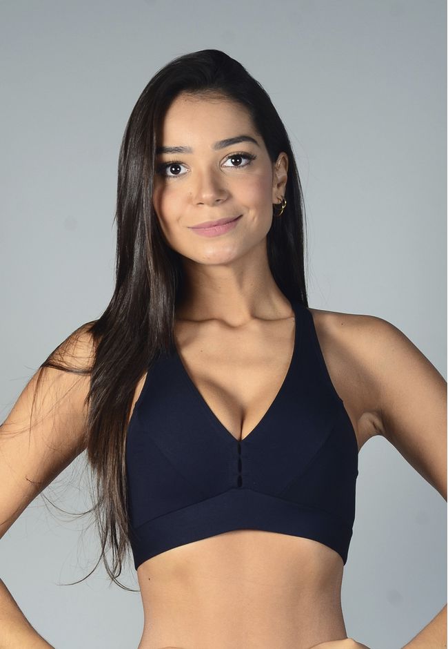 Top Fitness Frelith Básico Liso em Microfibra - PR... - FRELITH