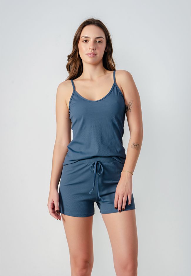 Pijama Verão Valentina Frelith - CINZA AZULADO - FRELITH