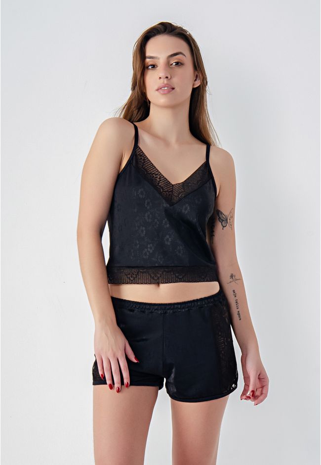 Pijama Verão Allie Frelith - PRETO - FRELITH