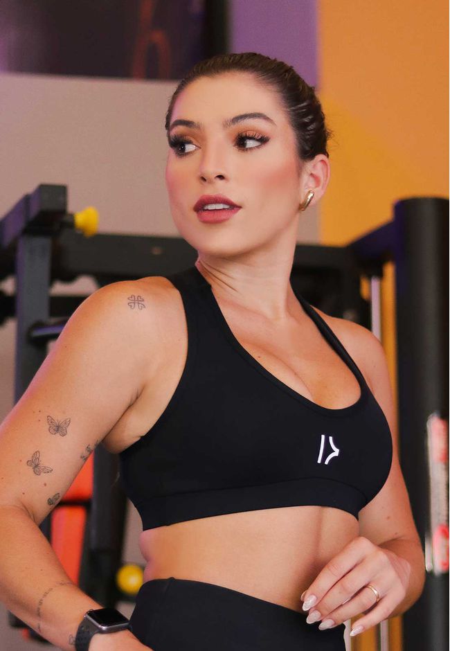 Top Fitness Frelith Básico em Microfibra - PRETO - FRELITH