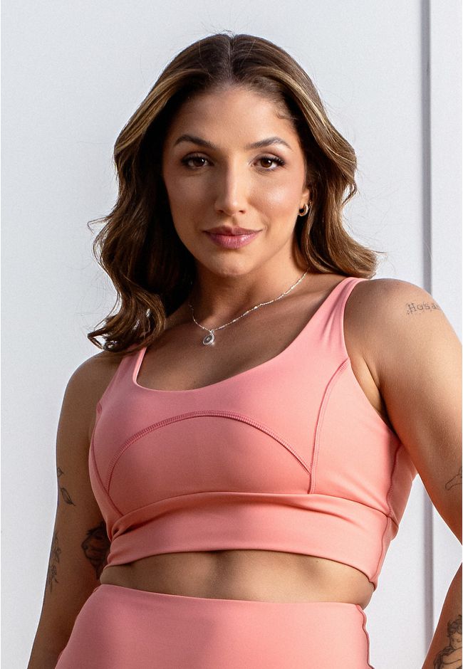 Top Fitness Costura Trançada Frelith - ROSE - FRELITH