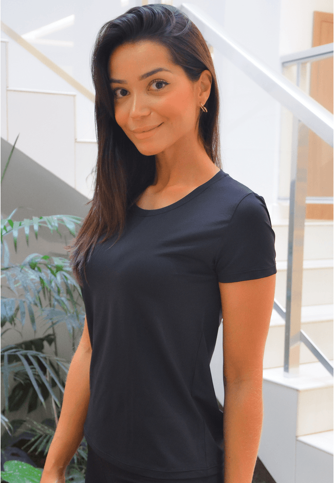 T-Shirt Fitness Frelith em Microfibra Hit - PRETO - FRELITH