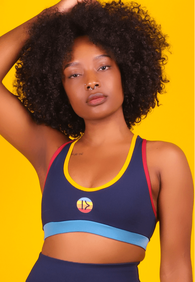 Top Fitness Frelith Fernanda Azul Marinho Color em... - FRELITH