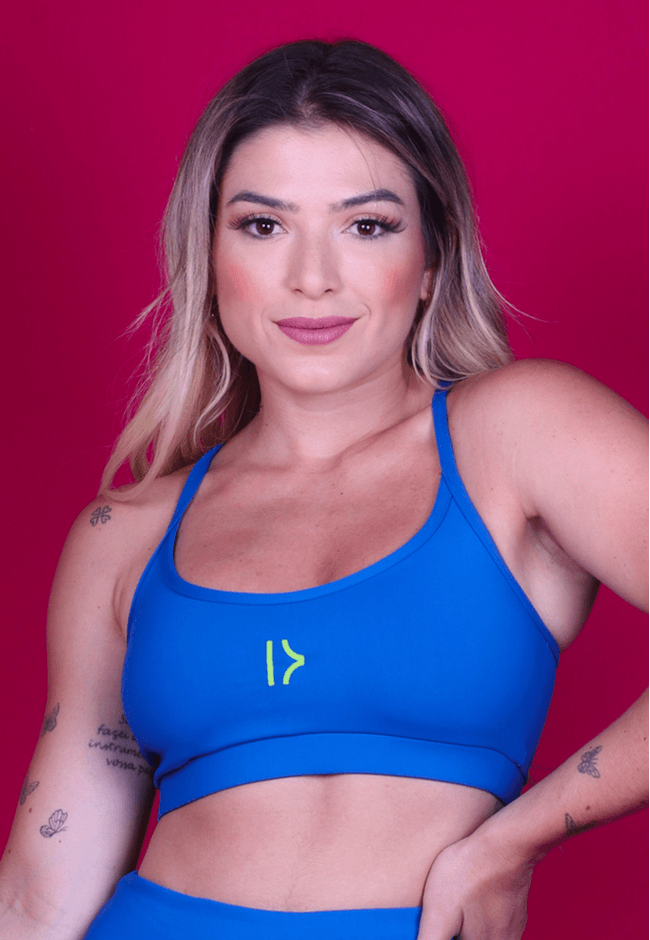 Top Fitness Frelith em Microfibra - AZUL - FRELITH