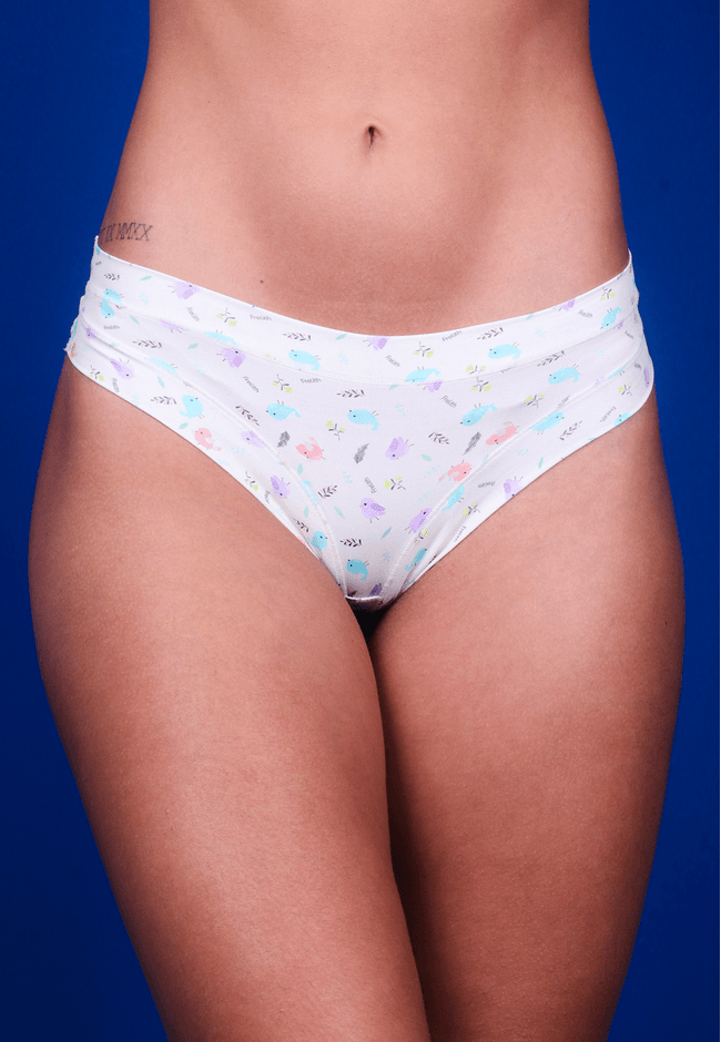 Kit 3 Calcinhas Passarinhos, Verde Claro e Coral e... - FRELITH