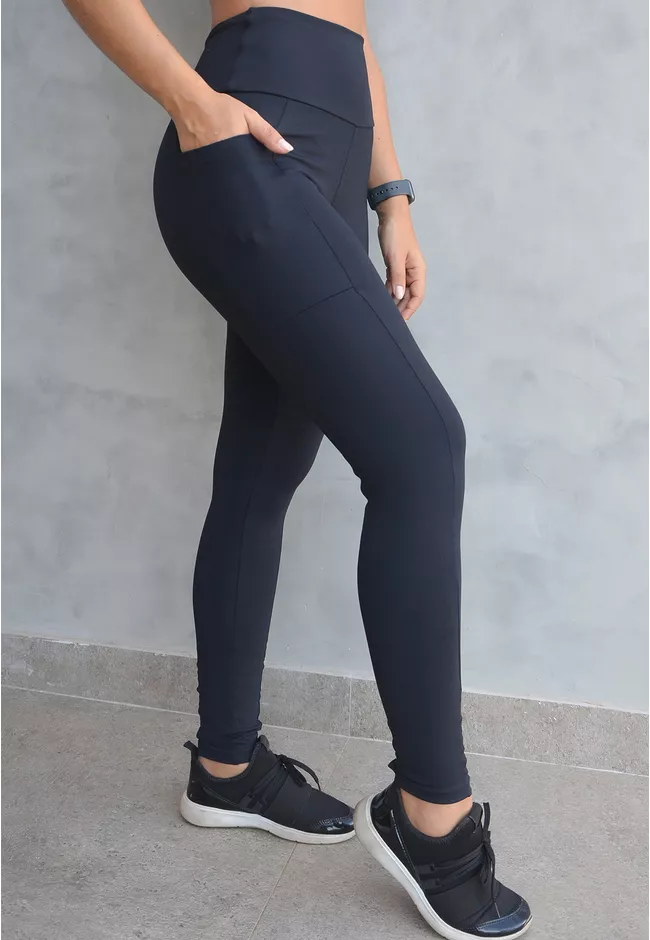 Legging Fitness Frelith Recorte com Bolso - PRETO - FRELITH