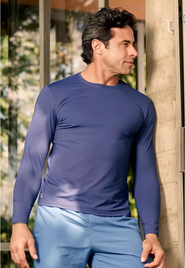 Blusa de Proteção UV Adulto Frelith Masculina - AZ... - FRELITH