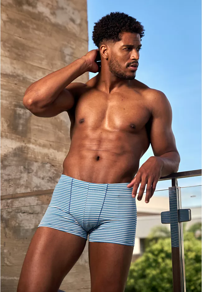 Boxer Frelith com Listras Azul e Branco - ESTAMPAD - FRELITH