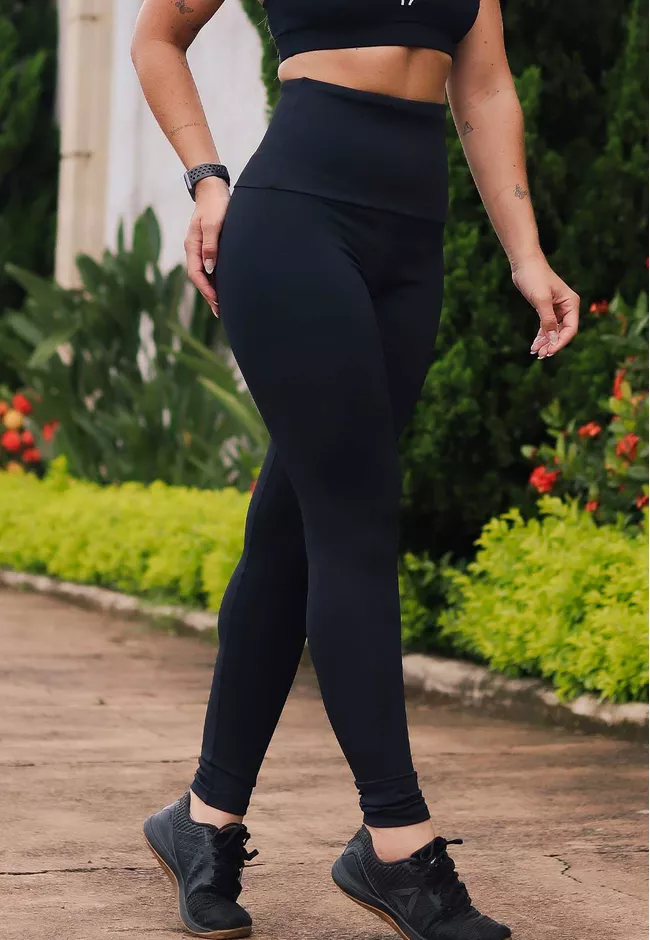 Calça Fitness Feminina Frelith Emana Cós Alto - PR... - FRELITH